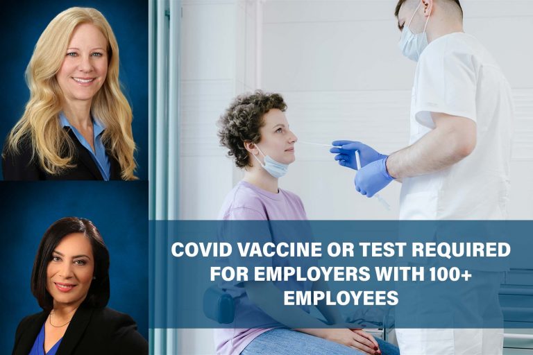 Employers w-100+ Employees Vaccine or Test Required banner